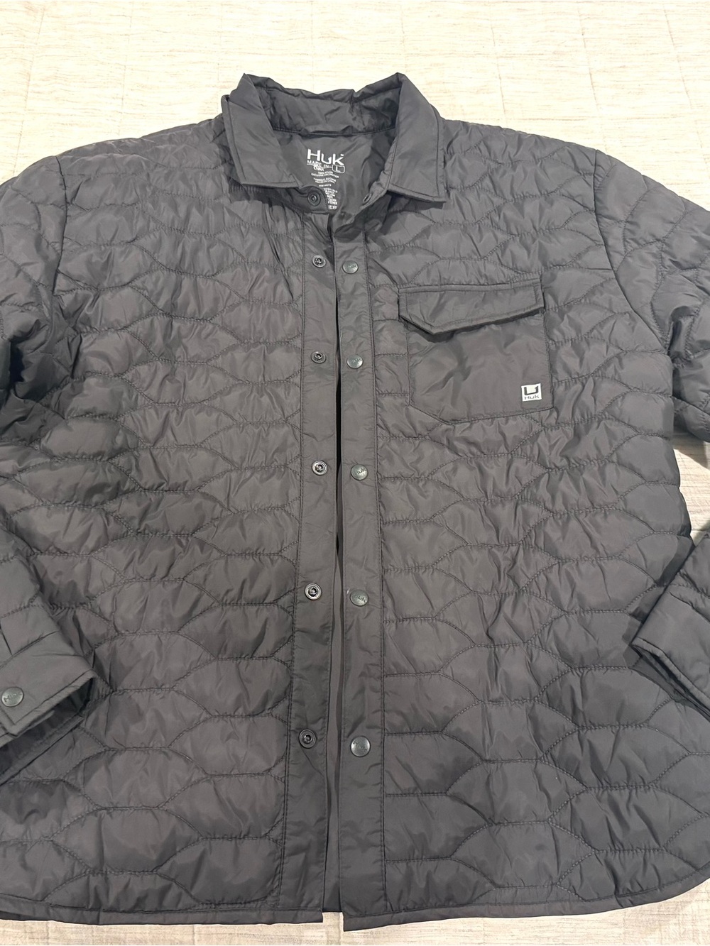 Huk Men's Quilted Black Insulated Jacket-L